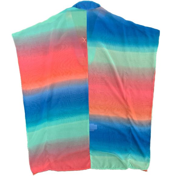 Resort Ombre Rainbow Tropical Bling Caftan Tunic Cover Up - Picture 7 of 9